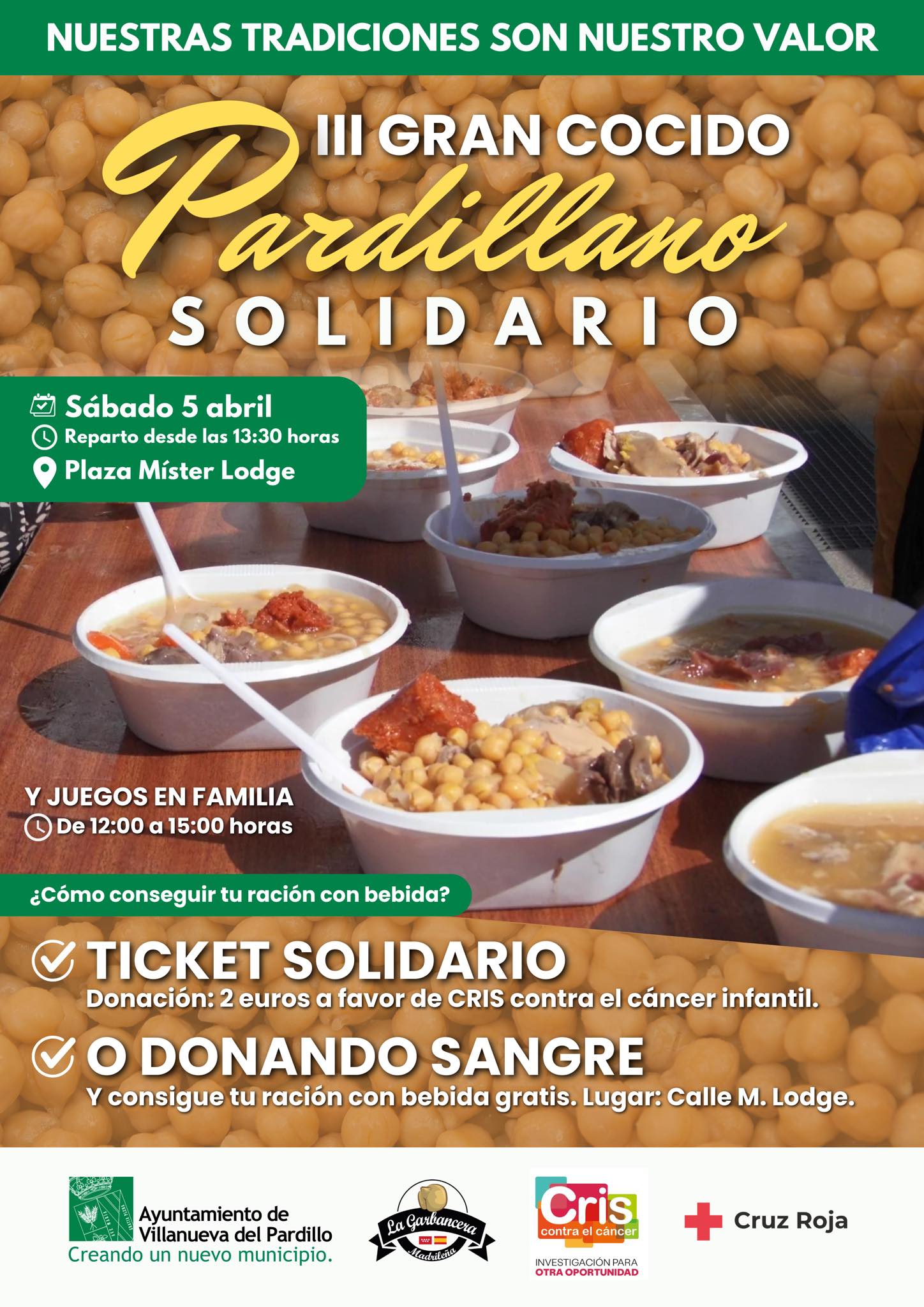 Nuestras tradiciones son nuestro valor. III Gran Cocido Pardillano Solidario